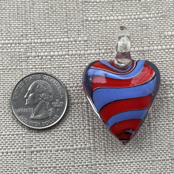 Women Necklace Pendant Heart Shape Red/ Purple Tone Pendant Jewelry - Picture 8 of 8